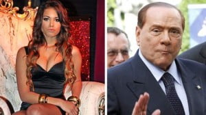 A combo shows file photos of Karima El Mahroug of Morocco posing in Milan, and Italy's former Prime Minister Silvio Berlusconi waving in Brussels