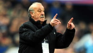 Spain's coach Vicente Del Bosque during the game