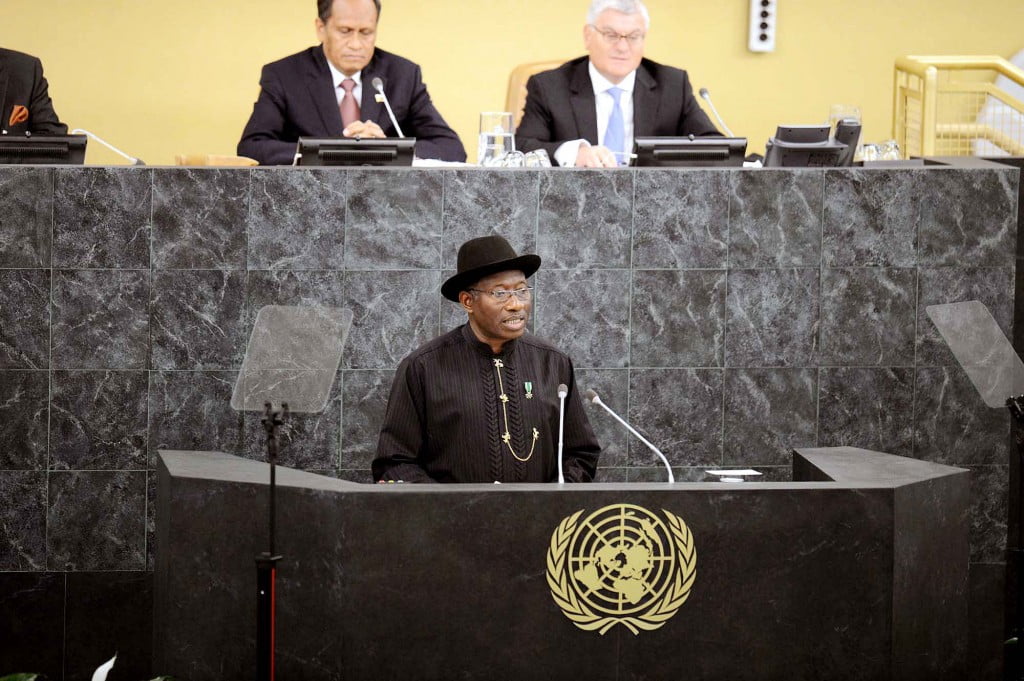 PRESIDENT JONATHAN ADDRESSING THE 68TH SESSION OF THE UN  GENERAL ASSEMBLY IN NEW YORK