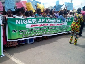 Nigerian woman protests ASUU Strike